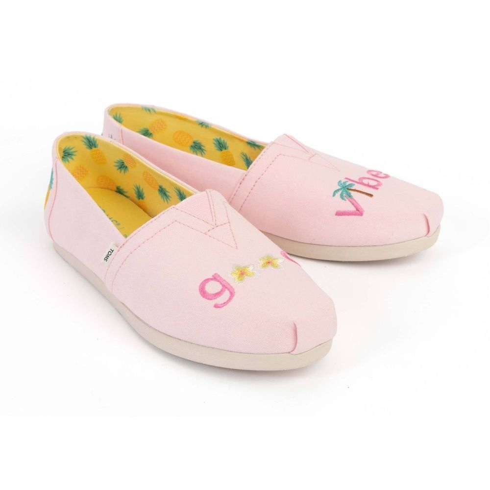 Toms Women's Alpargata‎ Light Pink Good Vibes Loafers Size 7.5